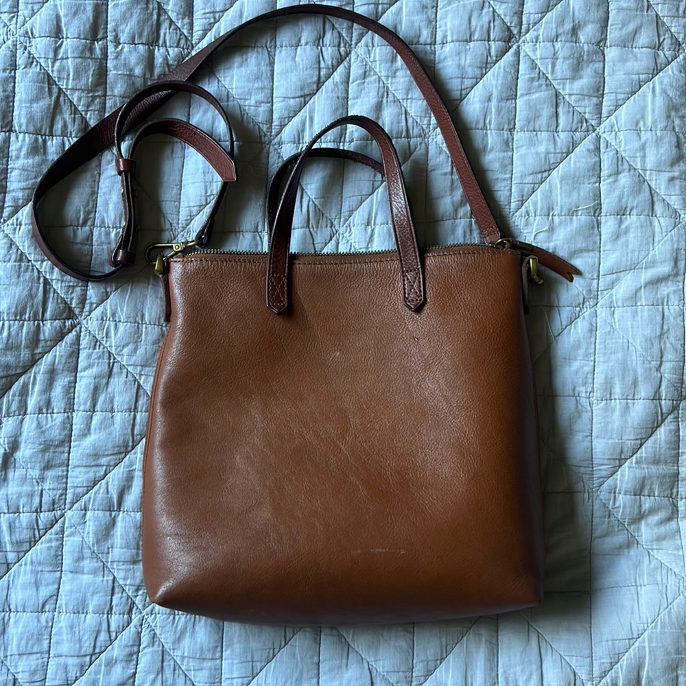 Madewell Zip-Top Transport Crossbody - English Saddle color